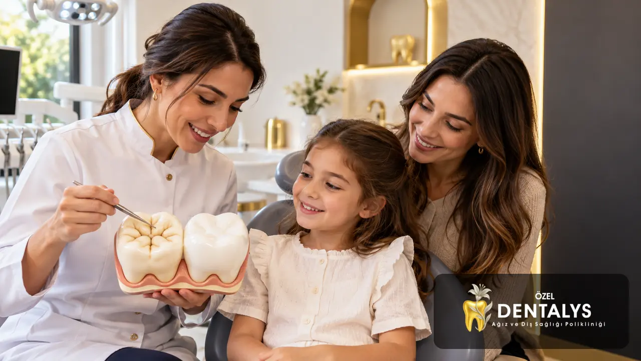 Fissür örtücü uygulanmış ve uygulanmamış azı dişi modeli